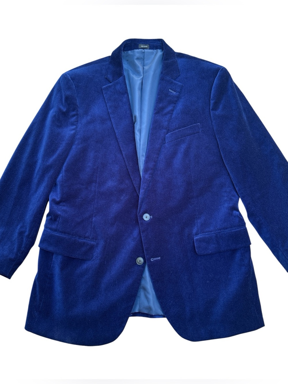 jf j.ferrar Men's Velvet Sport Coat in Deep Royal Blue Slim 46R